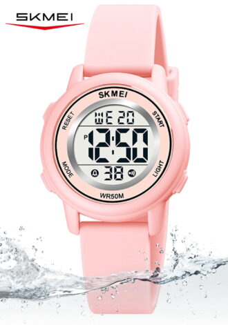 SKMEI Kids Digital Watch, 50M Waterproof Sport Watch for Kids Girls Boys, Multifunction Luminous Watches Birthday for Children 5-7-10-12-Year-Old, Pink