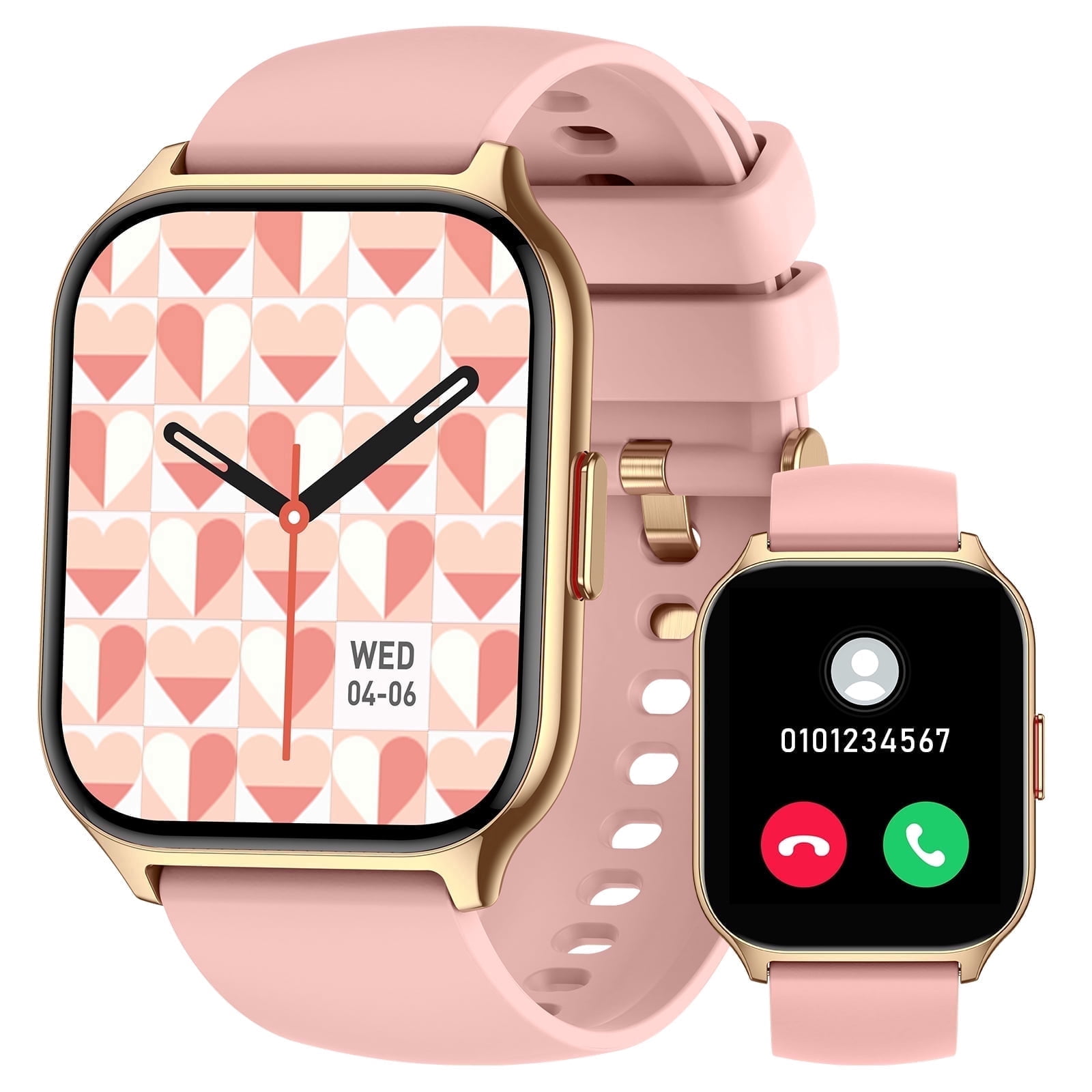 Smart Watch for Android and iPhone, TIGRADE Answer/Make Call Smartwatch for Men Women Waterproof, 23 Sport Modes, Fitness Activity Tracker, Pink