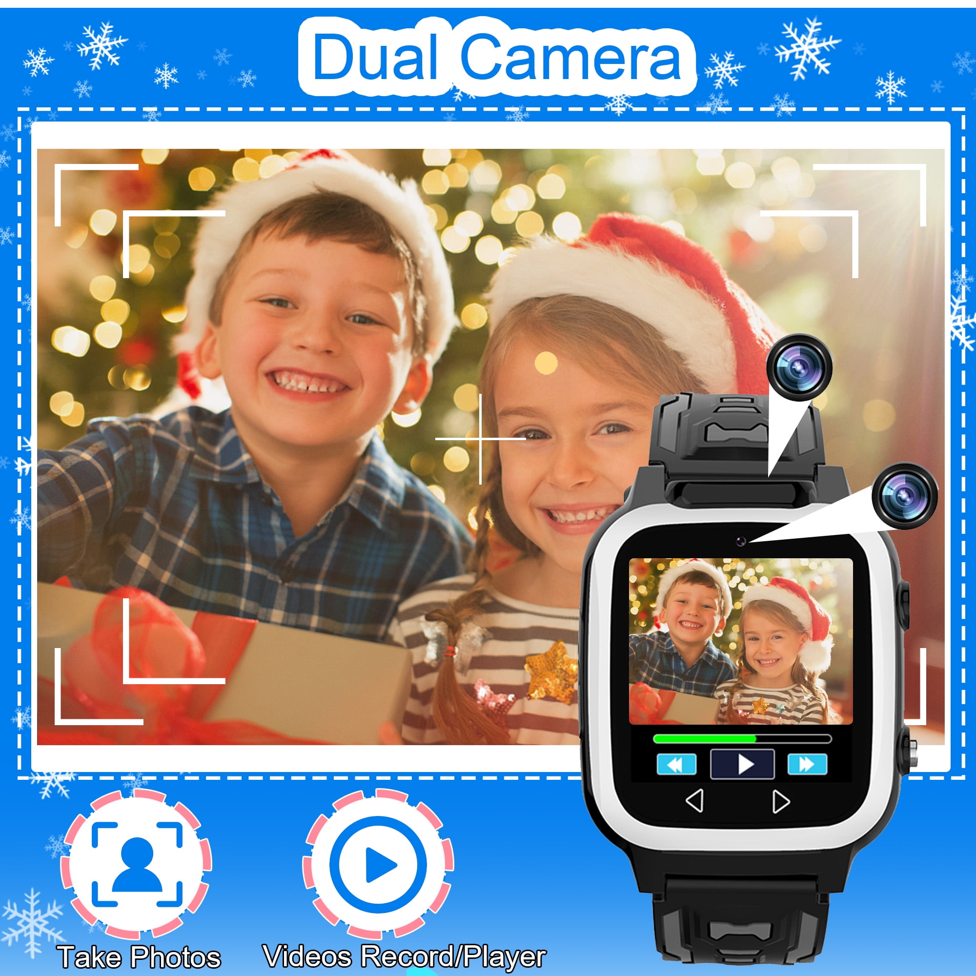 Smart Watch for Kids Boys Girls - Kids Toys for 3-10 Year Old, Toddler Watch with 25 Games Dual Camera Music Pedometer, Birthday Gifts for Boys 3 4 5 6 7 8 9 10 (Black) - Image 2