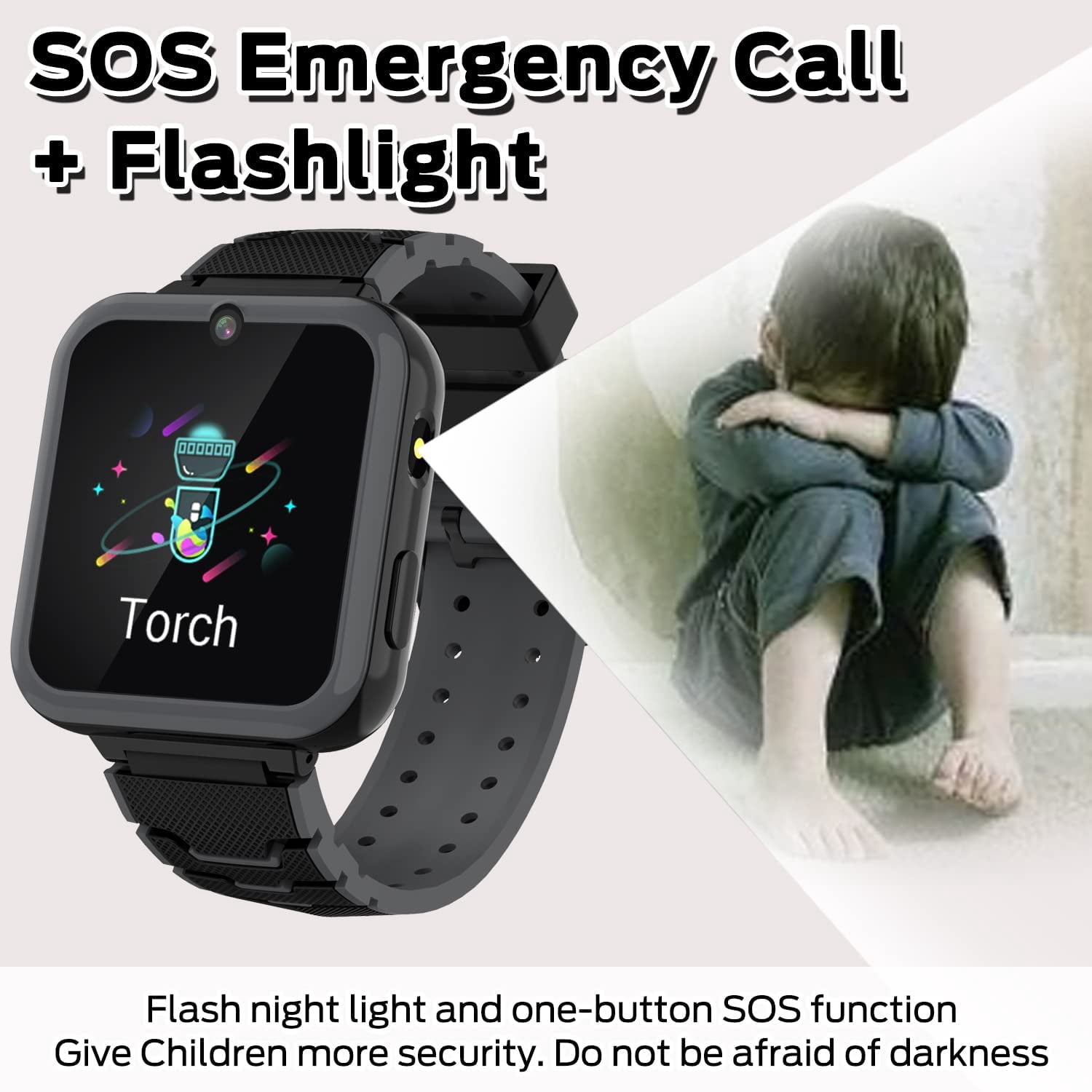 Smart Watch for Kids, Kids Smartwatch Phone for Boys Girls with 16 Games, HD Touch Screen Music Player SOS Two-Way Call Flashlight Calculator Recorder Alarm Clock,Birthday Gifts for 4-12Y - Image 3