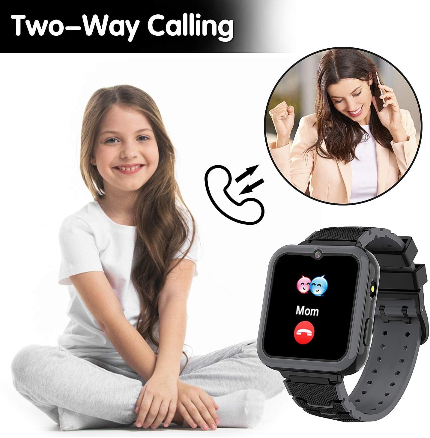 Smart Watch for Kids, Kids Smartwatch Phone for Boys Girls with 16 Games, HD Touch Screen Music Player SOS Two-Way Call Flashlight Calculator Recorder Alarm Clock,Birthday Gifts for 4-12Y - Image 2