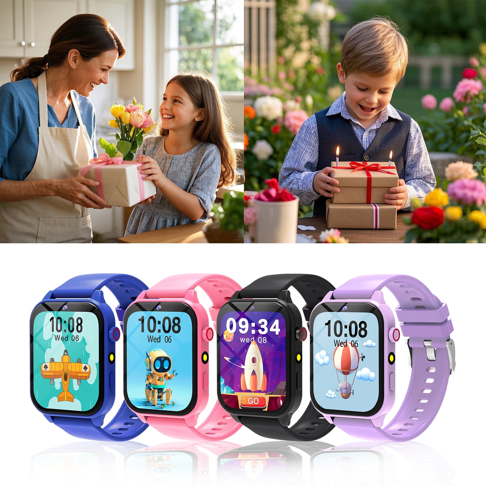 smart watch for kids with 18 classic games, camera, pedometer, alarm clock, and timer on the touch screen, suitable for boys and girls aged 3-12 as holiday Christmas gifts(blue) - Image 3