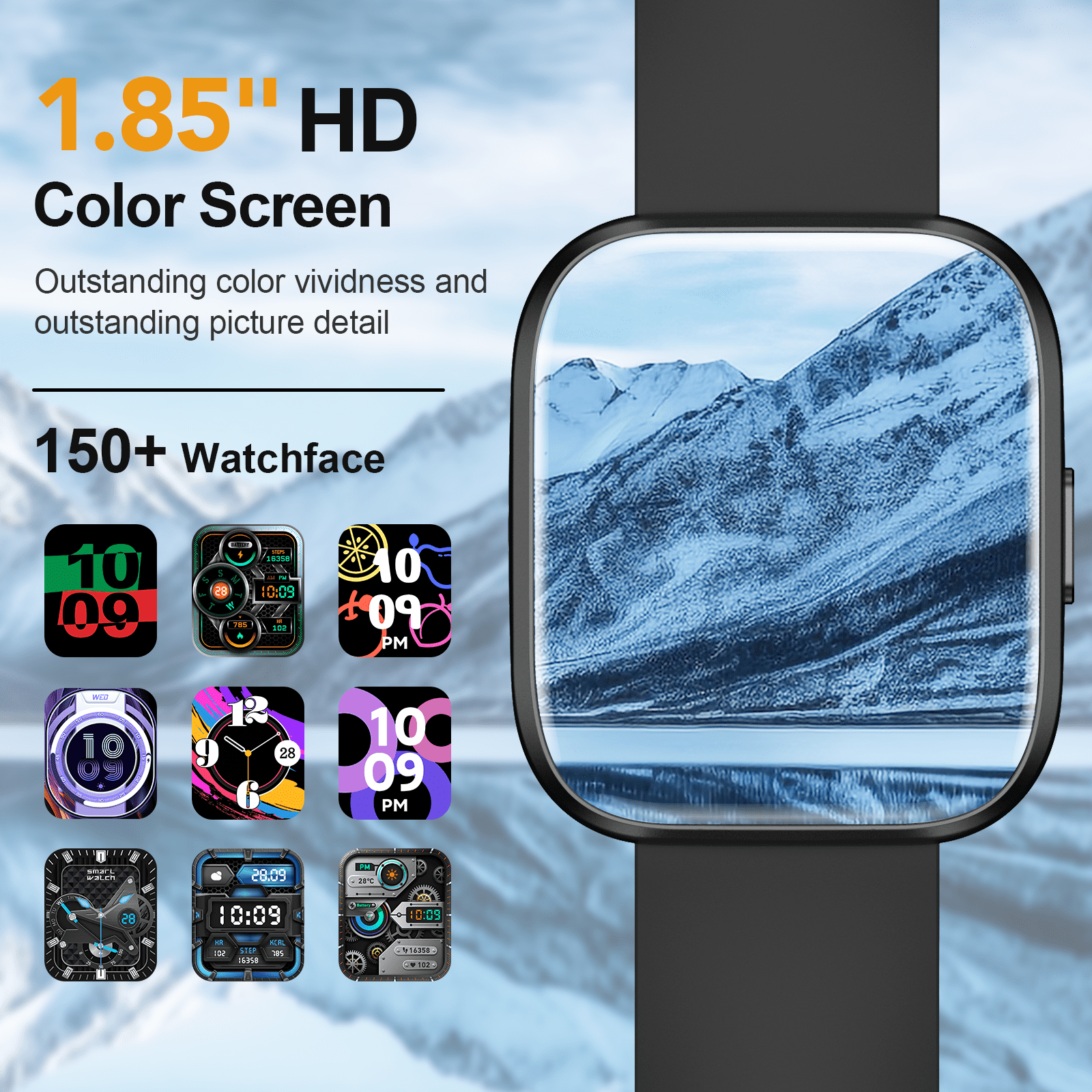 Smart Watch for Men Women Bluetooth Call, 1.85" HD Touch Screen Fitness Watch with Sleep Monitor, 112+ Sports Modes, IP68 Waterproof Activity Trackers for Android iOS - Image 3