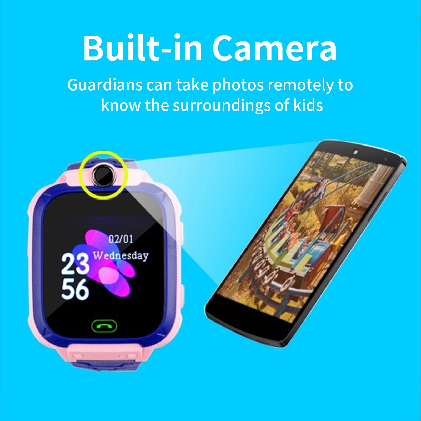 Smartwatch with GPS Tracker Texting and Calling,Smart Watch for Kids,with Two-Way Call SOS Anti-Lost Games Camera, Child Cellphone Watch School Class Gifts,4-12 Years Girls Boys Gifts - Image 4