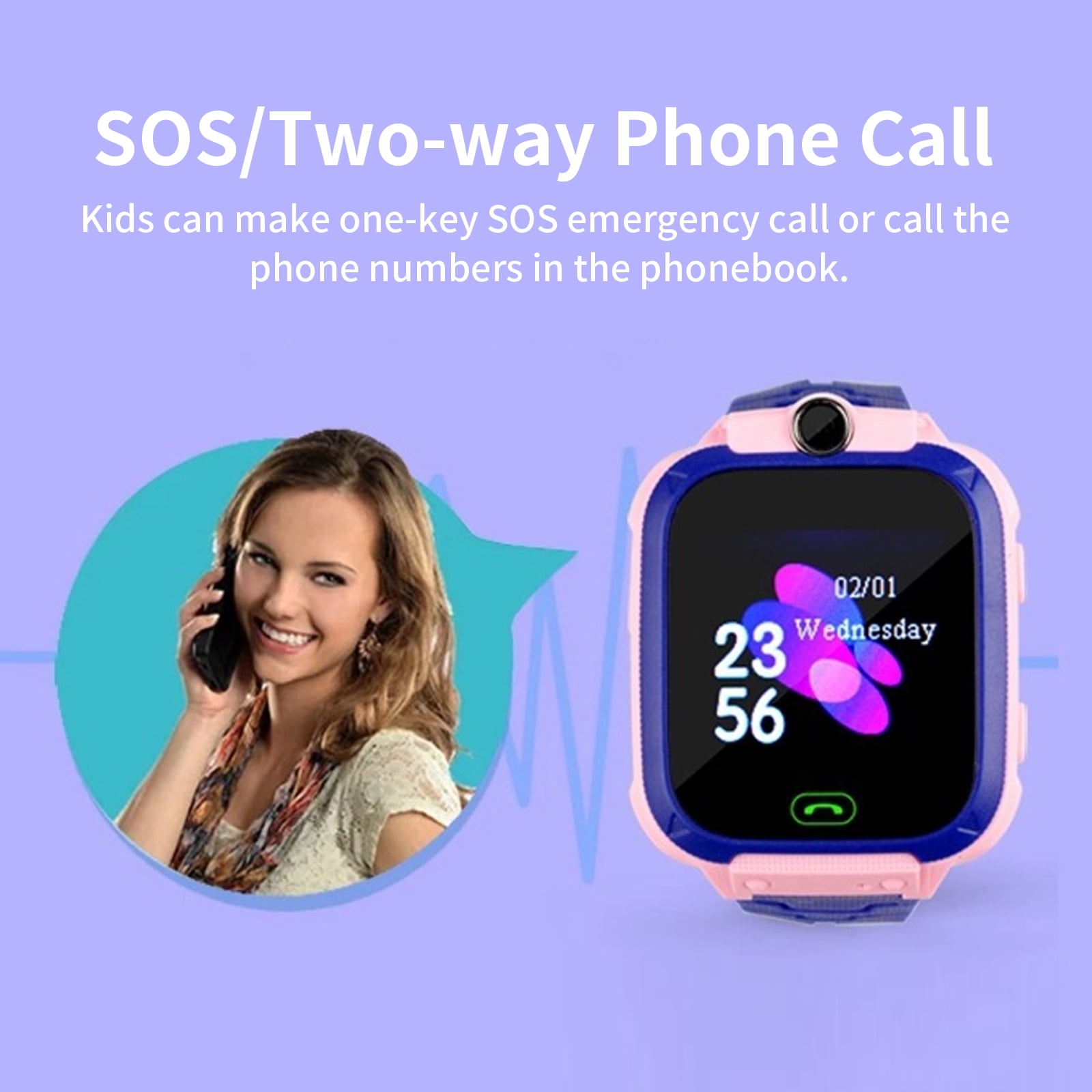 Smartwatch with GPS Tracker Texting and Calling,Smart Watch for Kids,with Two-Way Call SOS Anti-Lost Games Camera, Child Cellphone Watch School Class Gifts,4-12 Years Girls Boys Gifts - Image 5