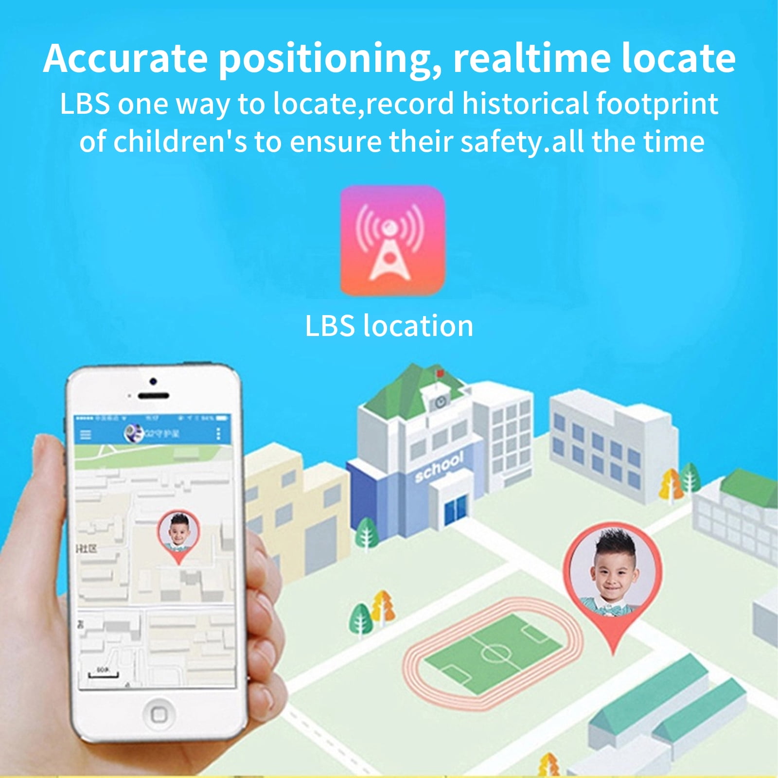 Smartwatch with GPS Tracker Texting and Calling,Smart Watch for Kids,with Two-Way Call SOS Anti-Lost Games Camera, Child Cellphone Watch School Class Gifts,4-12 Years Girls Boys Gifts - Image 2