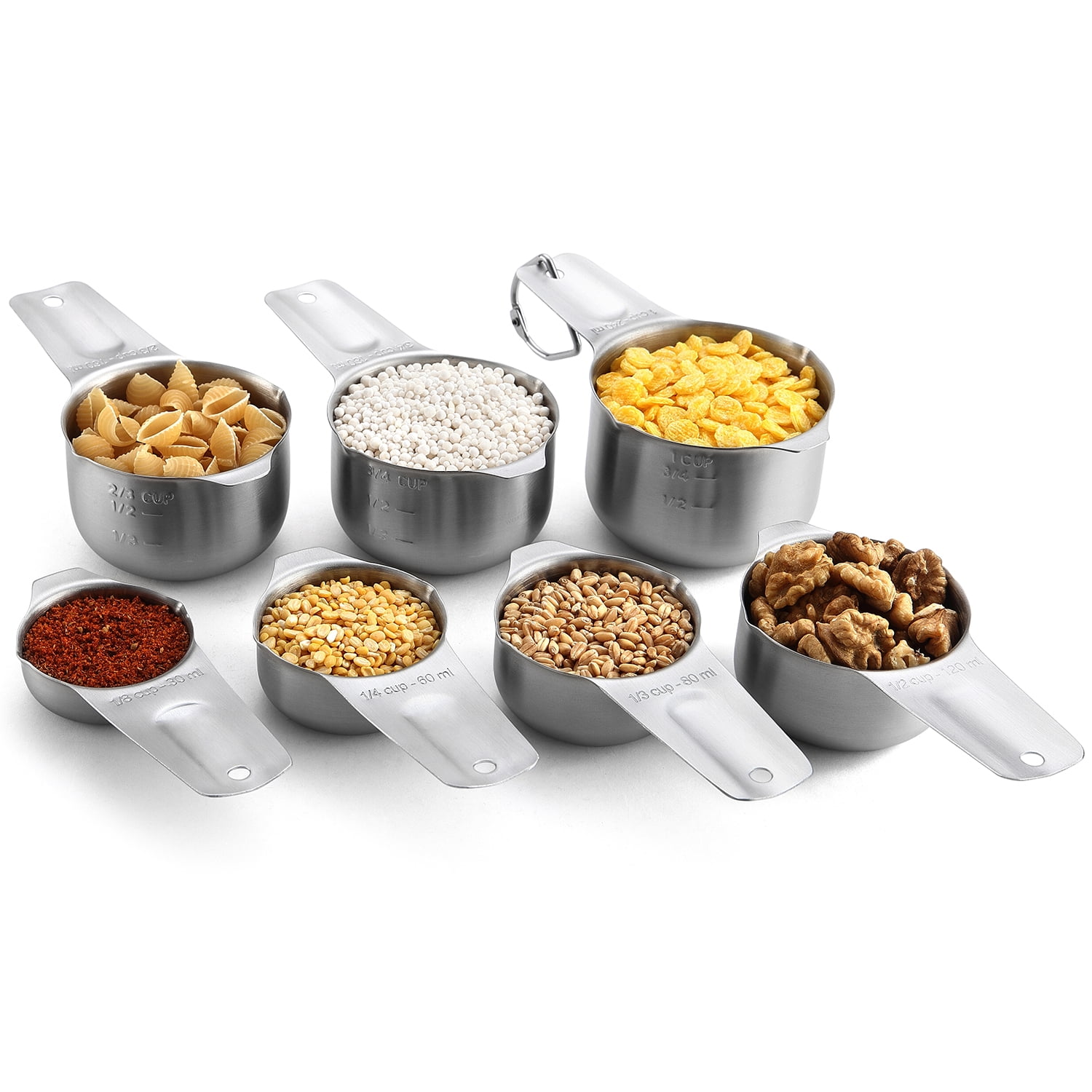 Spring Chef - Stainless Steel Measuring Cups, Kitchen Tools with Easy to Read Markings for Measuring Dry or Liquid Ingredients, Set of 7 - Image 5