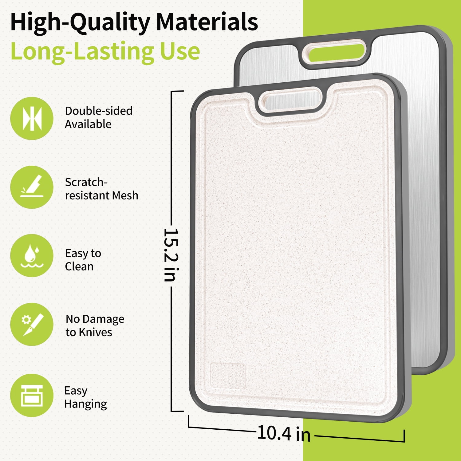 Stainless Steel Cutting Board Large, Double Sided Cutting Board for Kitchen, Non Toxic Chopping Board for Meat, Vegetables,Dishwasher Safe - Image 2