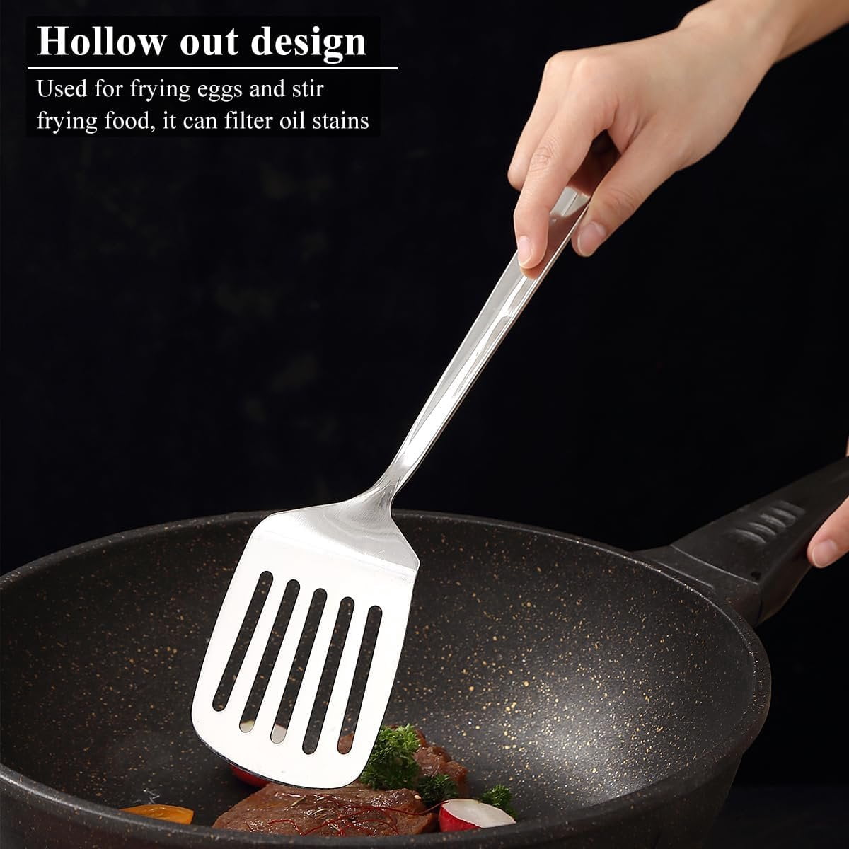 Stainless Steel Kitchen Utensils Set 4 count, Cooking Utensils Set, Kitchen Tools Spatulas Set, Cooking Spoons, Essentials Kitchen Gadgets Accessories - Image 5