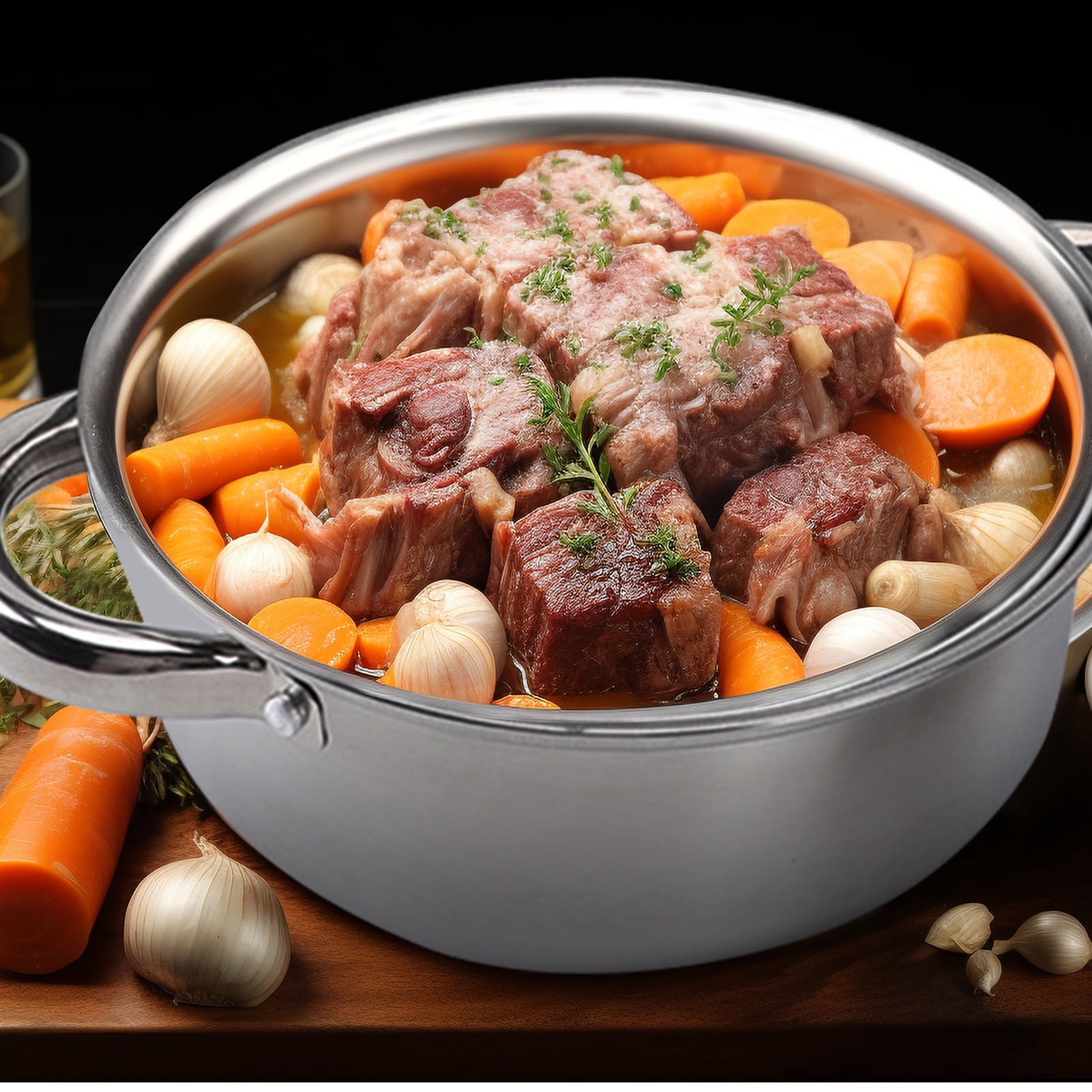 Stainless Steel Pots Sets 10-Piece, Kitchen Cookware Set Saucepan With Glass Lid Stockpot Soup Pot With 2 Ear Handle For Cooking Dishwasher , Silver - Image 5