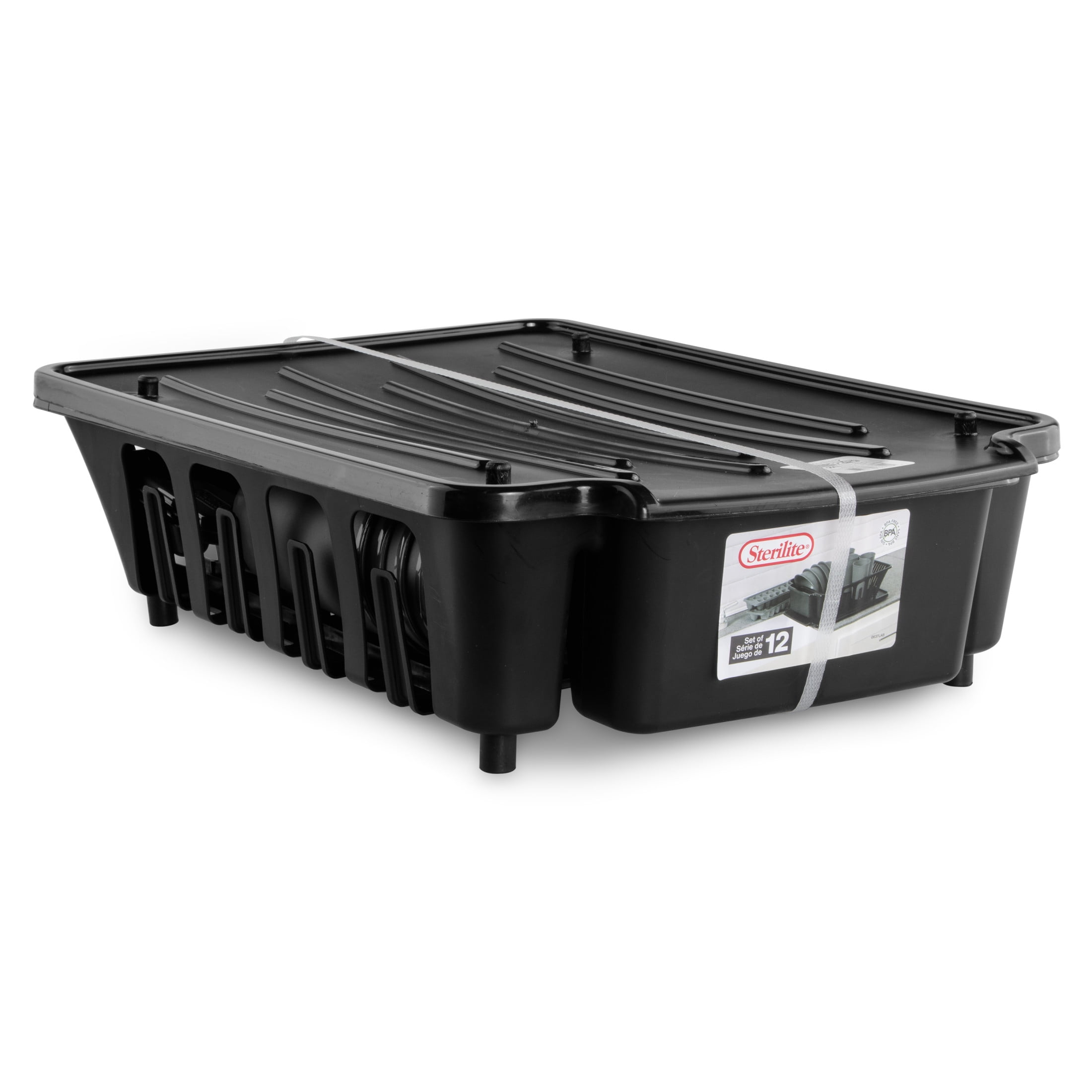 Sterilite 12 Piece Kitchen Set, Includes Sinkset, Bowls, Tumblers, Ice Cube Trays, Black - Image 3