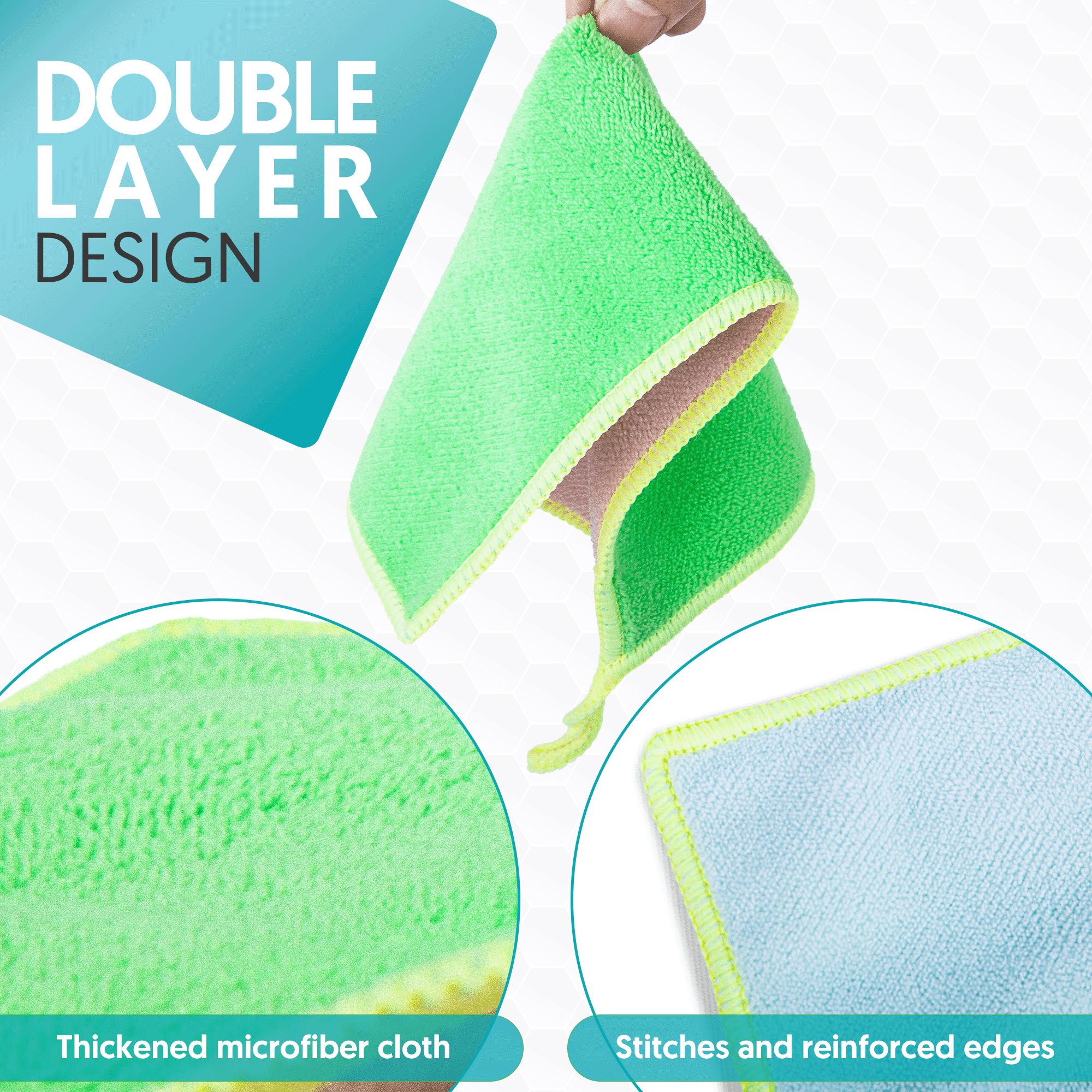 SUGARDAY 12 PCS Dish Cloths Towels for Drying Dishes Reusable Hand Tea Towels for Kitchen Washing Dishes - Image 2