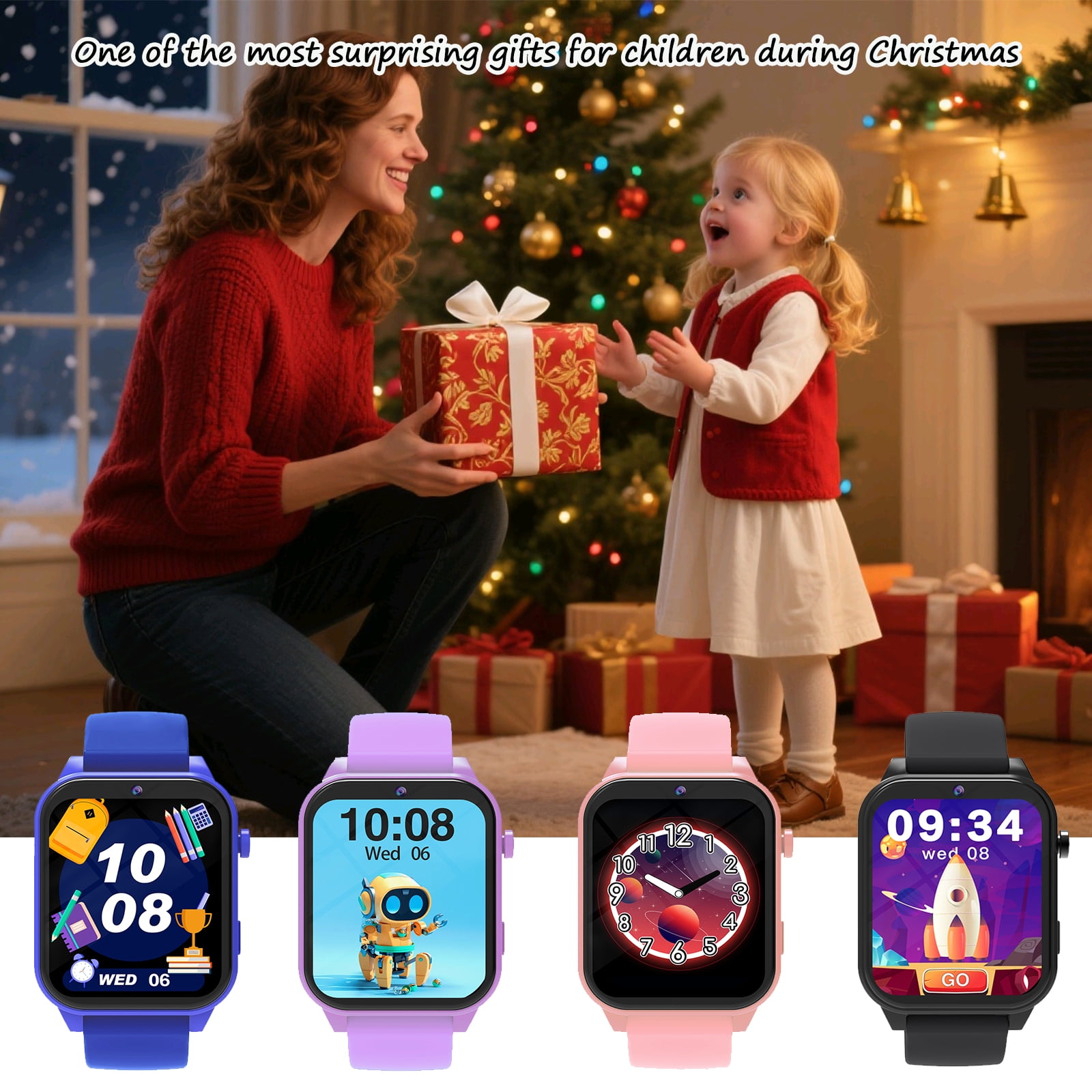 SZBXD Kids Smart Watch ,Smartwatch for Kids with Cameras 18 Games Videos Music Pedometer Record Alarms, Christmas Birthday Gift for Boys Girls(Blue) - Image 4