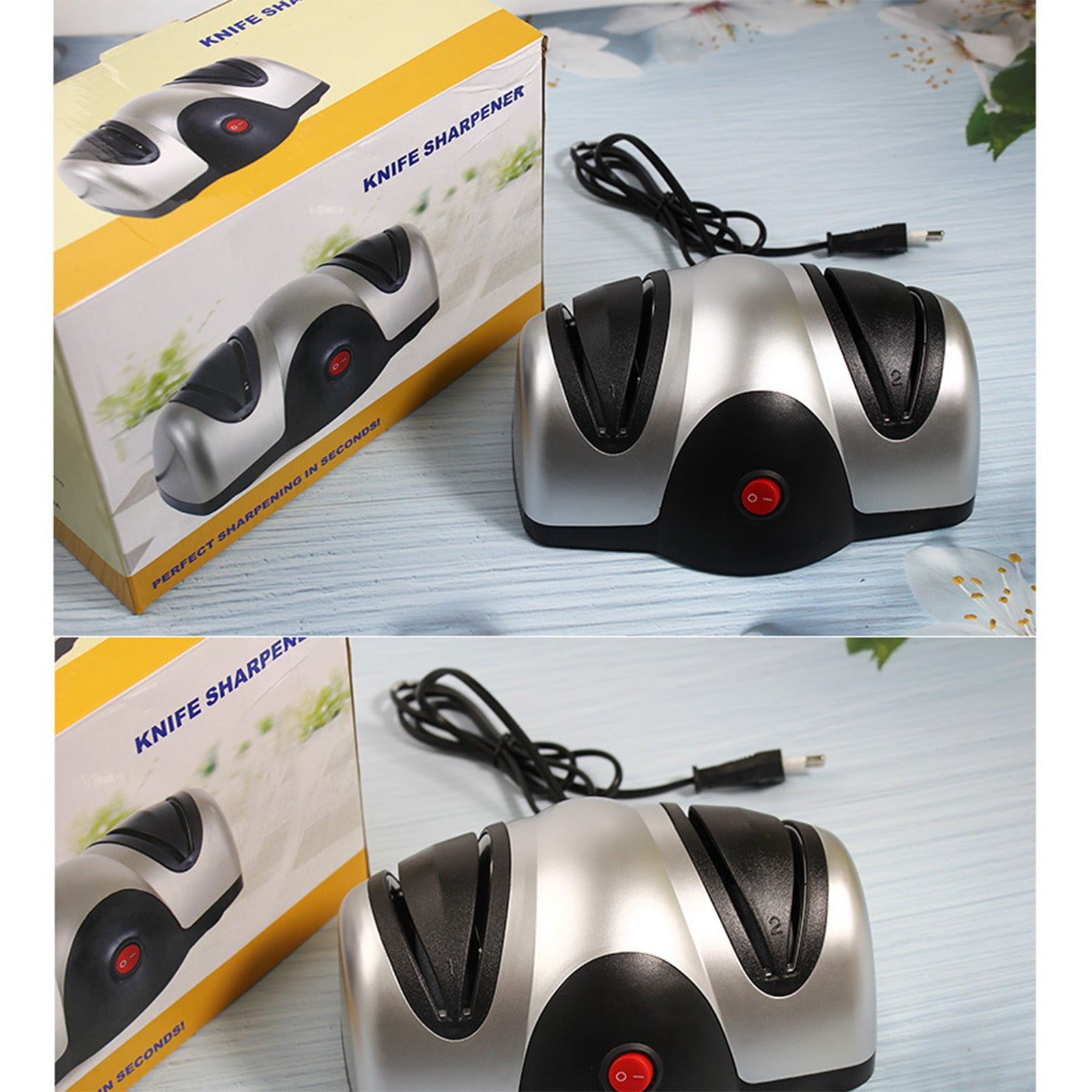 TaTaai Electric Kitchen Knife Sharpener - 2 Stage Knife Sharpener with Wheels - Repair, Restore, Polish Blades, Cutters - Image 3