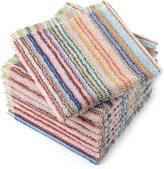 TEAMD 8Pcs Kitchen Dishcloths for Washing Dishes, Ultra Absorbent Dish Rags, Cotton Cleaning Cloths , 12x12 Inches (Mix)