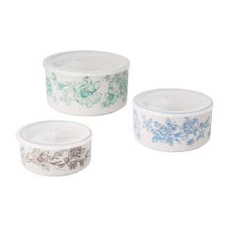 The Pioneer Woman Agatha 6-Piece Nesting Baker Set With Lids
