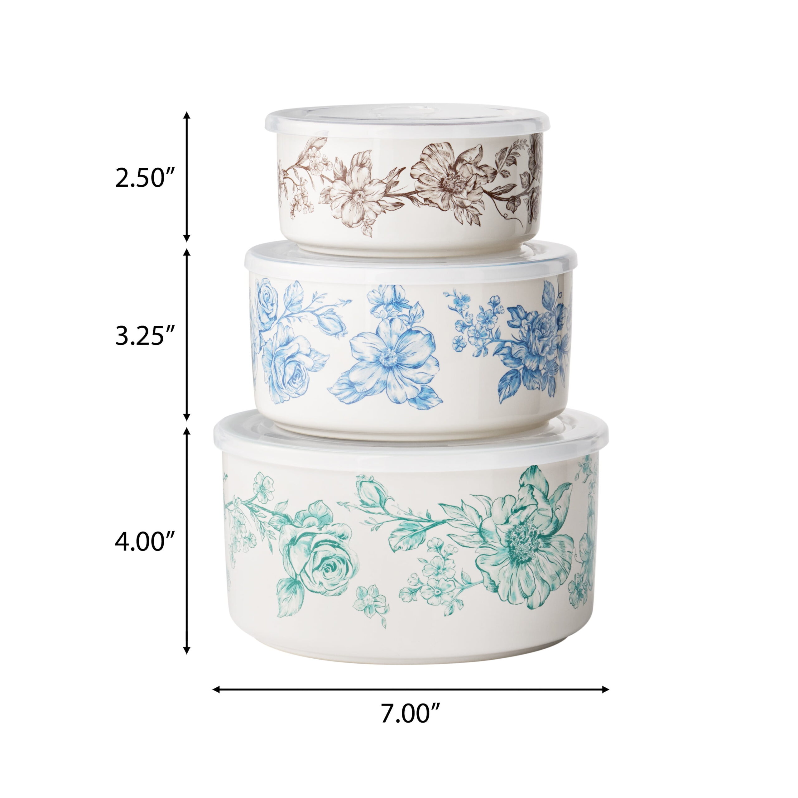 The Pioneer Woman Agatha 6-Piece Nesting Baker Set With Lids - Image 3