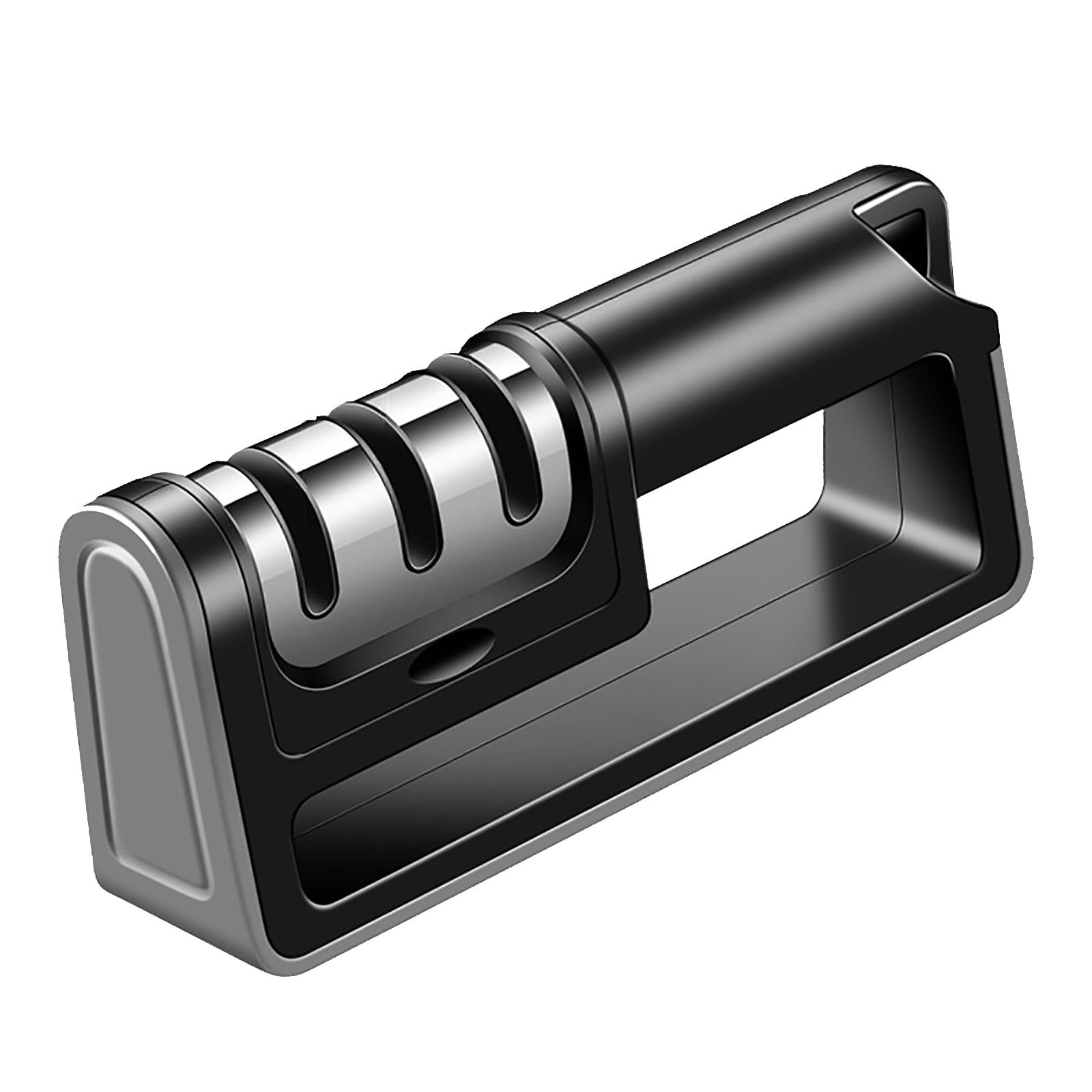 Three-in-One Knife Sharpener | 3-Stage Multi-Functional Sharpening System | Ergonomic ABS Stainless Steel Rod | Ceramic & Steel Wheels | Fits Kitchen & Fruit Knives | 18.5x8.5x4.5cm | 1 Pack - Image 2