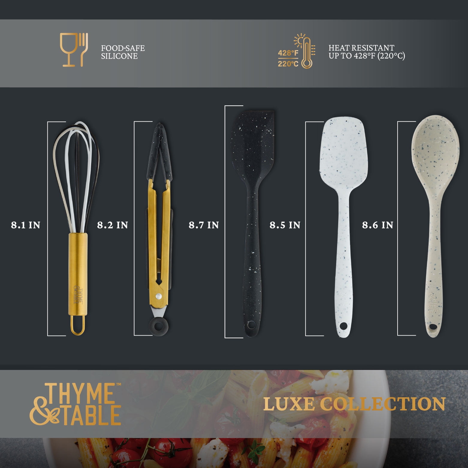 Thyme & Table 5-Piece Silicone Mini Kitchen Utensil Set - Image 4
