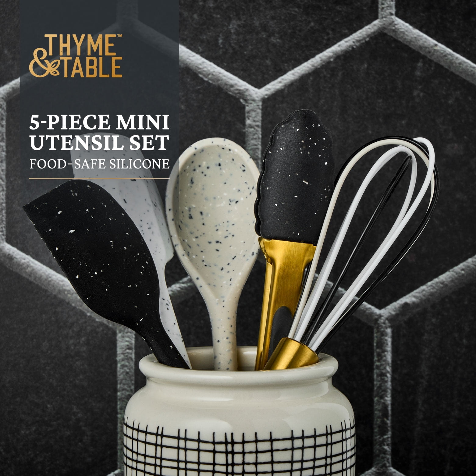 Thyme & Table 5-Piece Silicone Mini Kitchen Utensil Set - Image 5