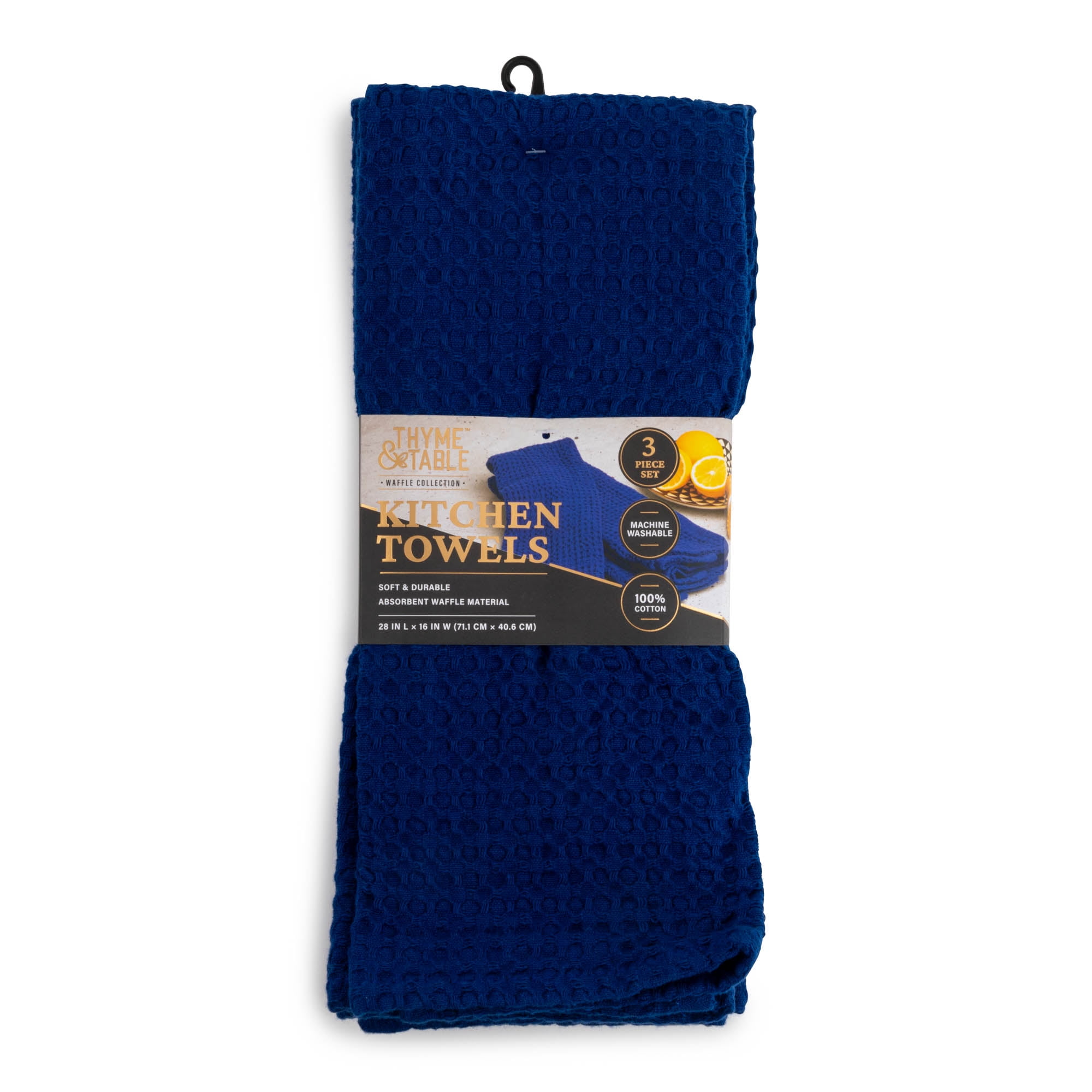 Thyme & Table Blue Cotton Waffle Kitchen Towels (3 Count) - Image 5