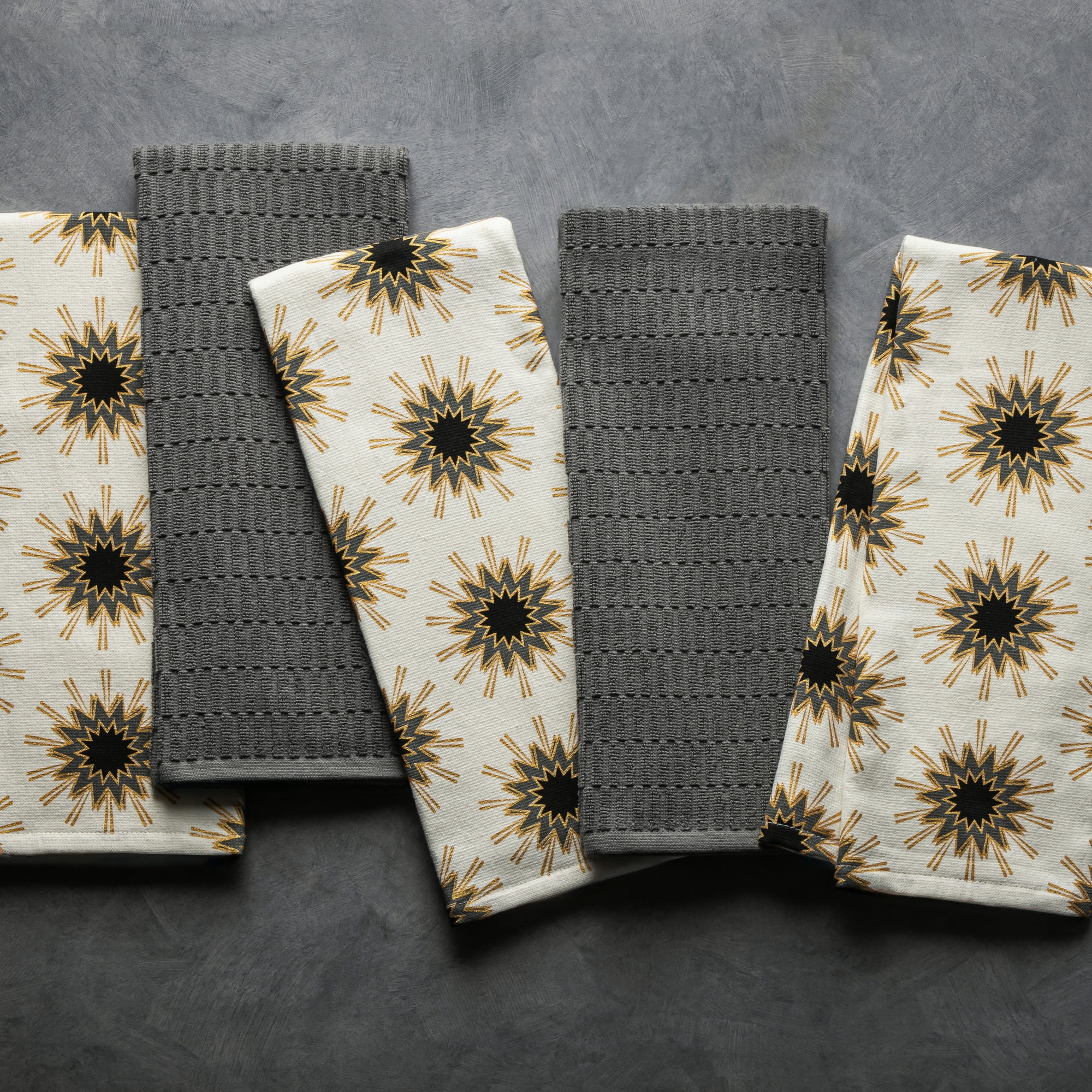 Thyme & Table Starburst Kitchen Towel Set, 5-Pack, 16 x 28 Inches - Image 4