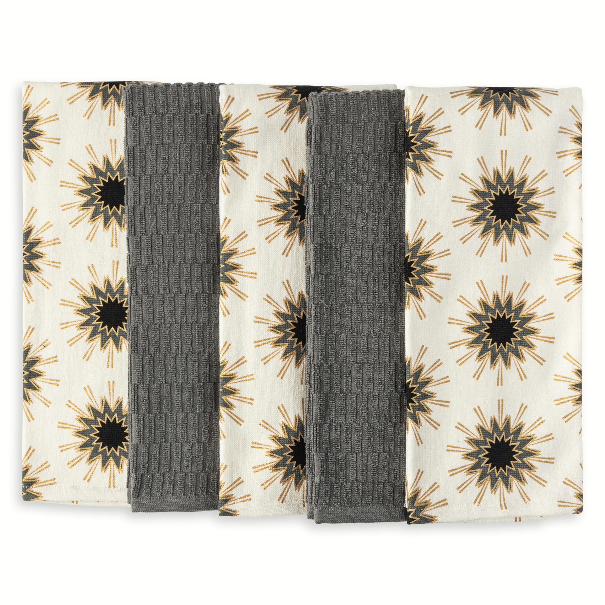 Thyme & Table Starburst Kitchen Towel Set, 5-Pack, 16 x 28 Inches
