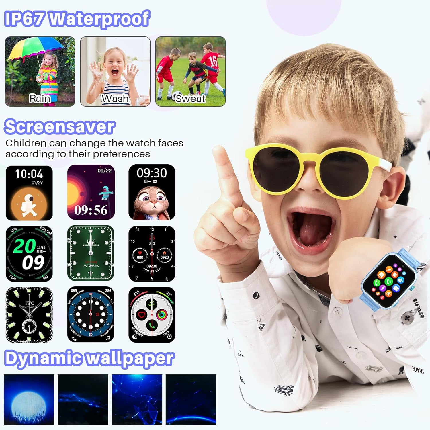 TOPCHANCES 4G Kids Smart Watch, Kids Cell Phone Watch with GPS Tracker, 2-way Calling, SMS, Voice, Video, Face Unlock Function, Touch Screen Smart Watch for Boys Girls 3-15 (Blue) - Image 5
