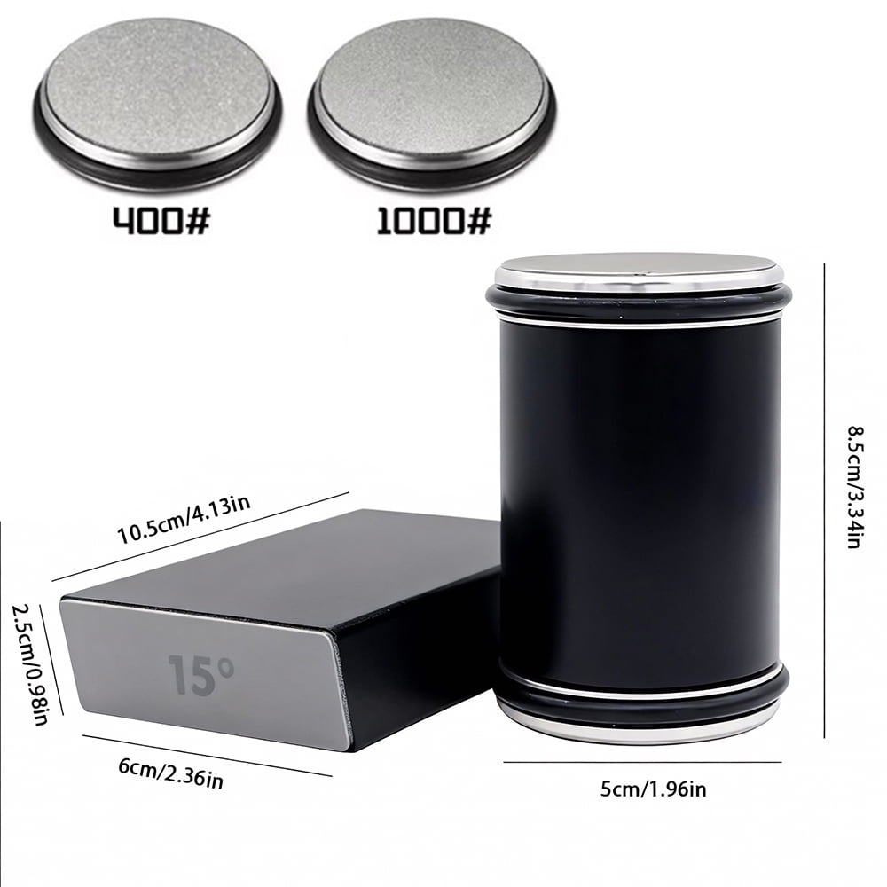 Tumbler Knife Sharpener Rolling Diamond Sharpening Stone #1000/#400 Sharpener Kit Kitchen Knives 15 and 20 Degrees - Image 2