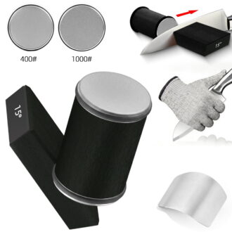 Tumbler Rolling Knife Sharpene - 15 & 20 Degree Magnetic Guide #1000/#400 Diamond Sharpening Stone Roller Knife Sharpener System Kit for Kitchen Knives