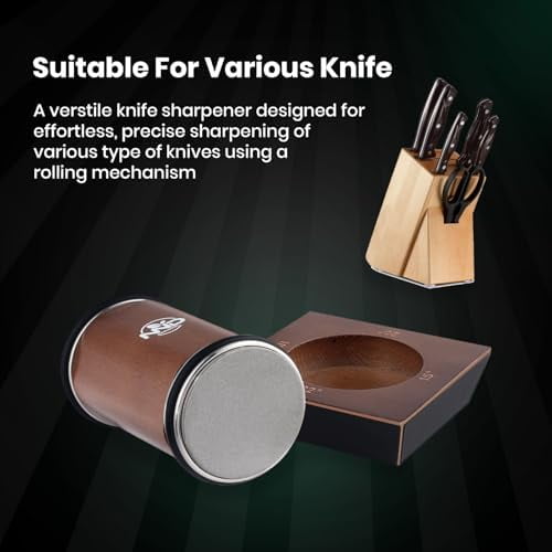 Upgraded Rolling Knife Sharpener Kit, Multi-Angle Adjustable Tool (Diamond/Ceramic Discs) – Makes Knife Sharpening Easy (Home Decor, Kitchen, & Other) - Image 2