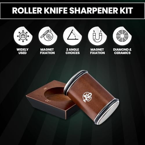 Upgraded Rolling Knife Sharpener Kit, Multi-Angle Adjustable Tool (Diamond/Ceramic Discs) – Makes Knife Sharpening Easy (Home Decor, Kitchen, & Other) - Image 3