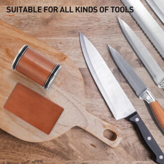 UYGDUY-Rolling Knife Sharpener Kit, Diamond Coated Tool with N52 Super Magnetic 15° to 20° Angles Beech Wood Base 400/1000 Grit Grinding for Kitchen Knives Any Steel Hardness