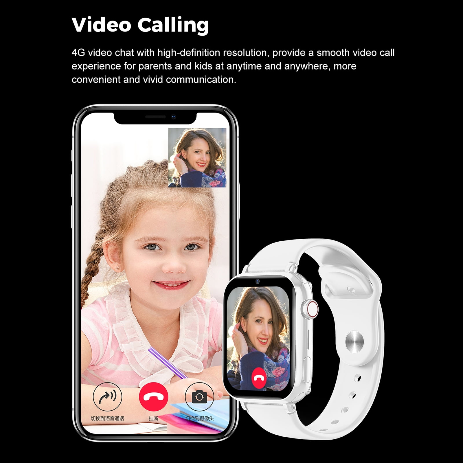walmeck Smart Watch for Kids, 4G Smartwatch with Voice Chat, Video Call, and Alarm Clock, - Image 4