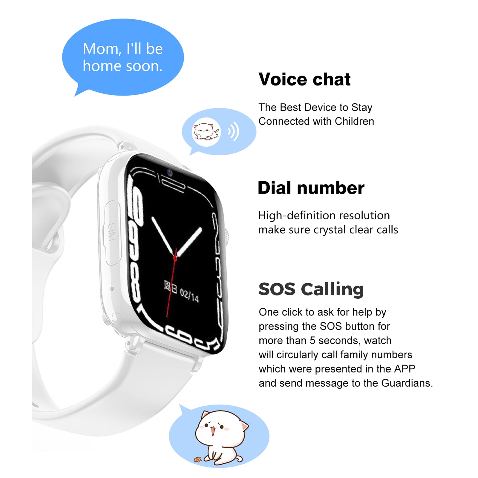 walmeck Smart Watch for Kids, 4G Smartwatch with Voice Chat, Video Call, and Alarm Clock, - Image 5