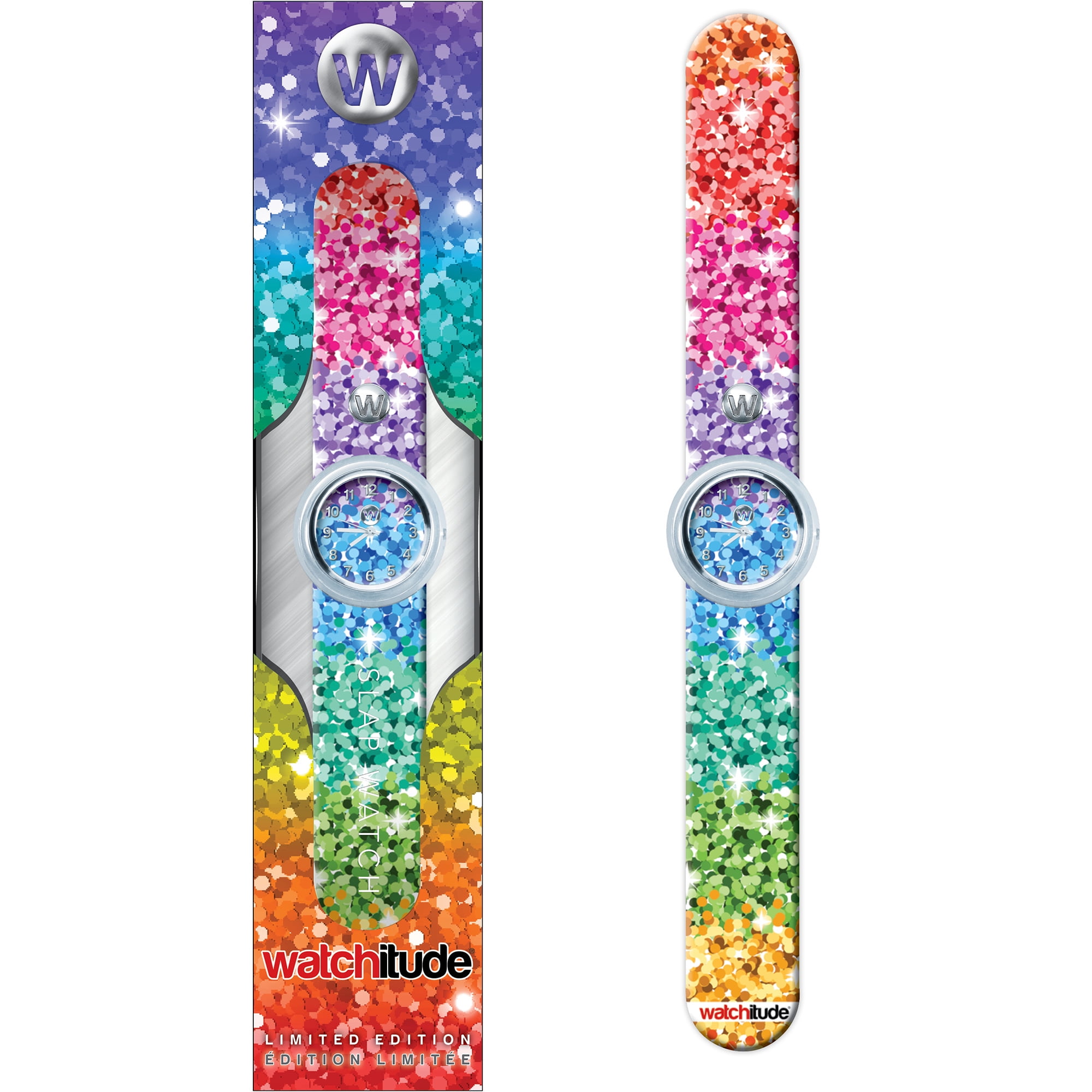 Watchitude: Slap Watch - Sassy Sequins - Rainbow, Kids Analog Watch, Water Resistance, 9" Silicone Slap Band, Interchangeable Face, Girls Boys, Age 5+ - Image 4