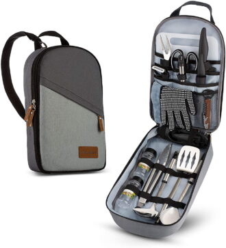 Wealers Portable BBQ Camp Kitchen Cooking Kit Utensil Organizer Travel 17 Piece Grill Set