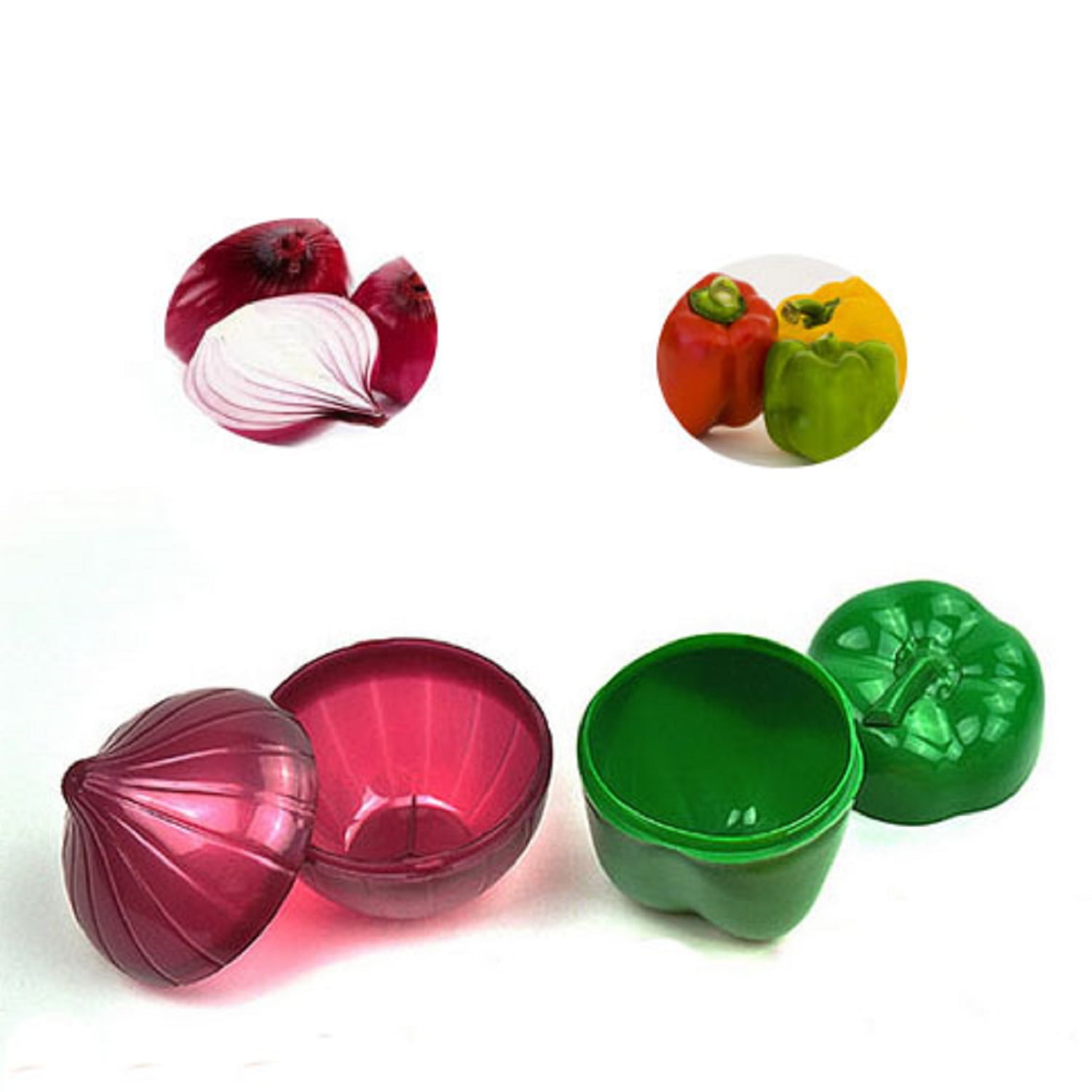 WONIU Onion Saver, Onion Keeper for Fridge, Plastic Kitchen Vegetable Storage Container, Set of 4 - Image 4