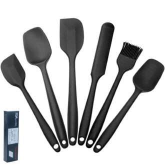 WRKEKC Kitchen Essentials Clearance 6 Piece Spatula Set Kitchen Spatula Utensil Set Black A