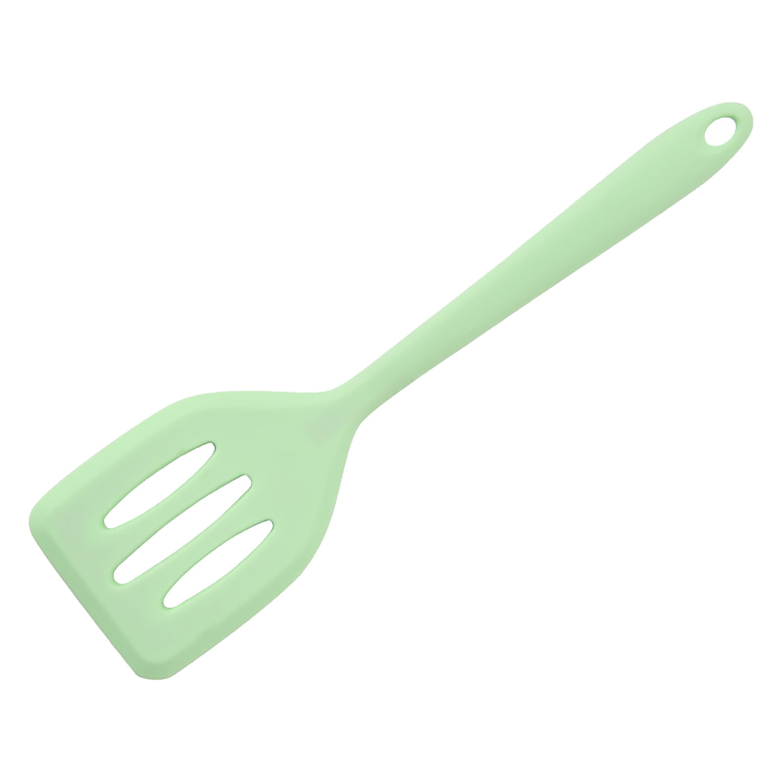 WUXIAB Small Silicone Spatula,Mini Rubber Turner,High Heat Resistant Slotted,Egg Fish Spatula Flipper,Small Pancake Turner,Mini Serving Cooking Kitchen Utensils,8.14 In Slotted Spatula,Mint Green