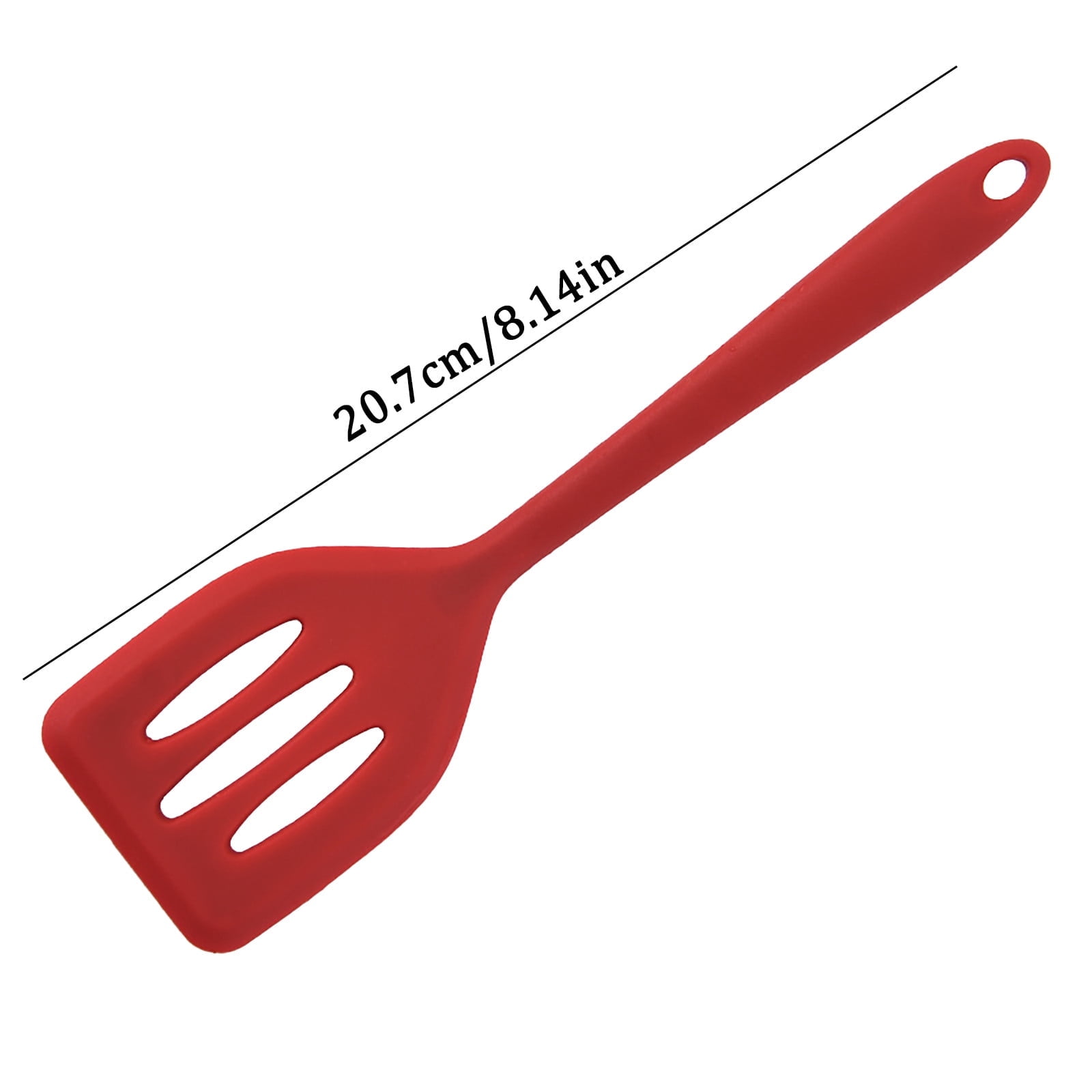 WUXIAB Small Silicone Spatula,Mini Rubber Turner,High Heat Resistant Slotted,Egg Fish Spatula Flipper,Small Pancake Turner,Mini Serving Cooking Kitchen Utensils,8.14 In Slotted Spatula,Mint Green - Image 2