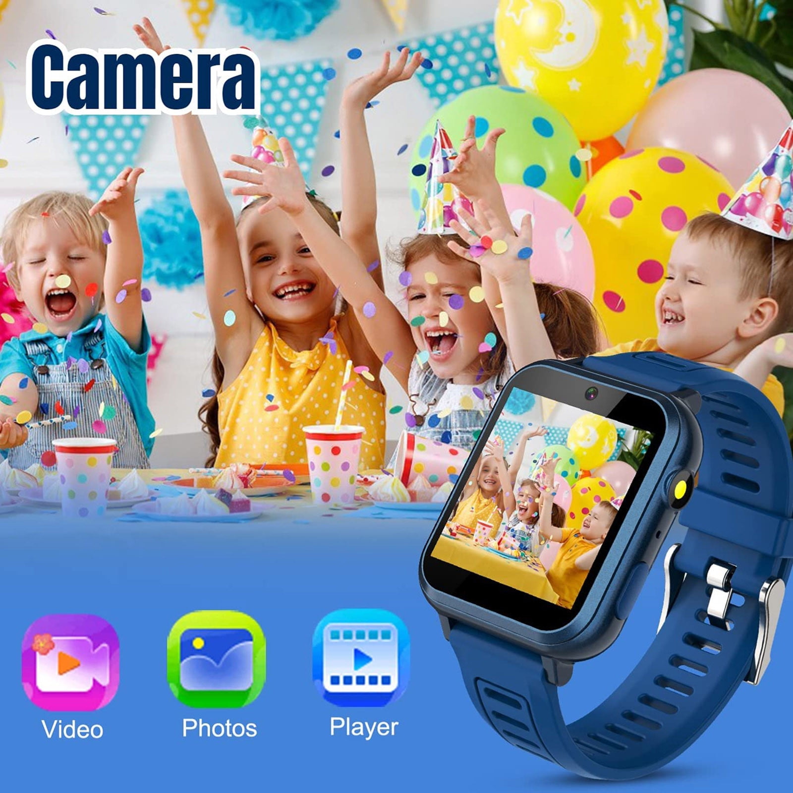 xgfhyjeh Smart Watch for Android Phones, Bluetooth Waterproof Touchs Screen Sports Smart Watches for Kids Boys Girls with With Call Game Cameras Video Music Player Flashlight - Image 3