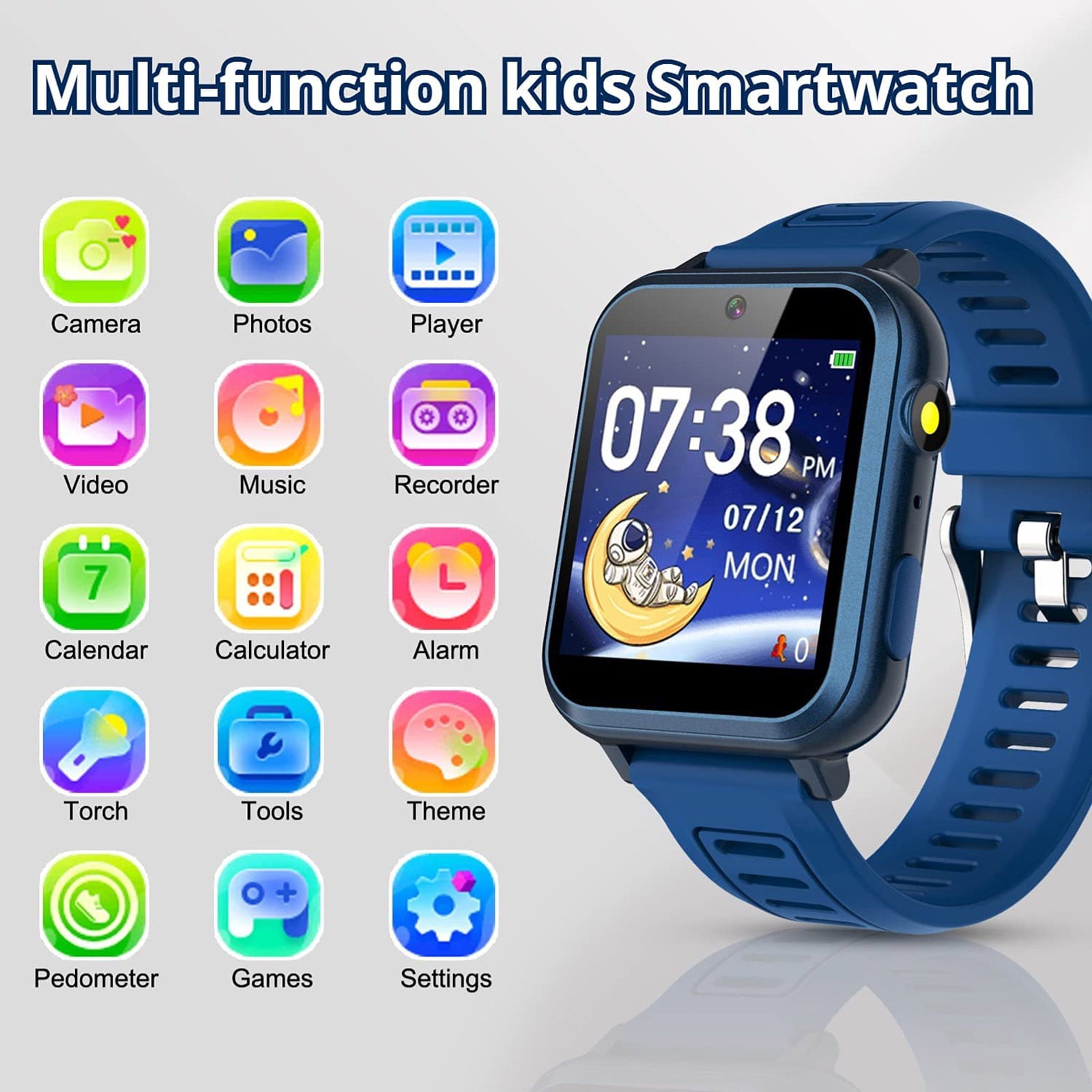 xgfhyjeh Smart Watch for Android Phones, Bluetooth Waterproof Touchs Screen Sports Smart Watches for Kids Boys Girls with With Call Game Cameras Video Music Player Flashlight - Image 5