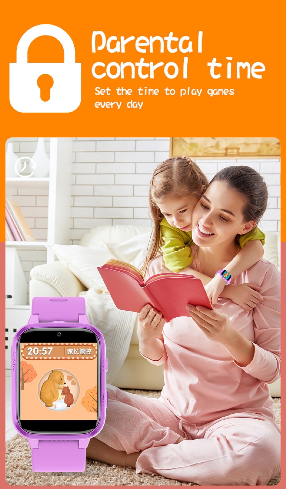 YUNOVA Y90 PRO Kids Smart Watch for Ages 5-12, IP67 Waterproof HD Touch Screen with Dual Camera, Music Player, 7 Educational Games & Pedometer, Durable Silicone Strap Birthday Gift for Boys Girls - Image 4