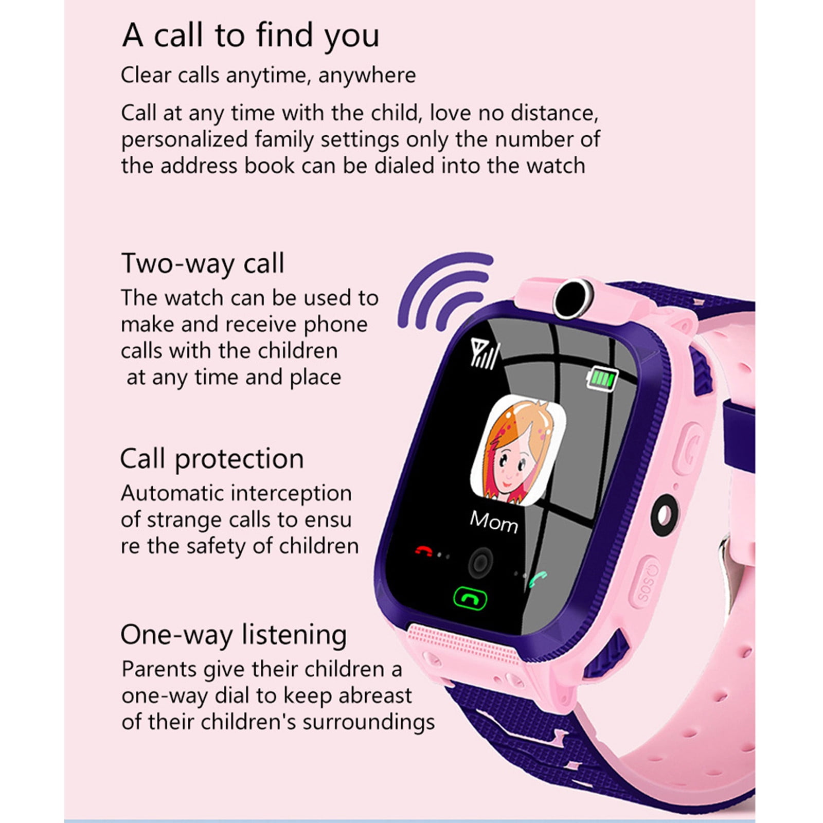 Kids Waterproof Smart Watch Smart Watch for Kids Touchscreen Kids Watches with Video Alarm Camera Music Flashlight Calculator Learning Toys for Girls Boys 3-12 Years Old Birthday - Image 2